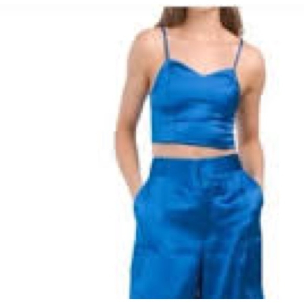 House of Harlow 1960 L Satin Crop Top